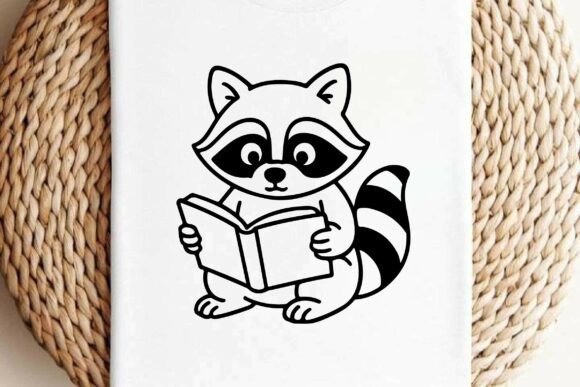 Cute Raccoon Reading Book Clipart Vector Review
