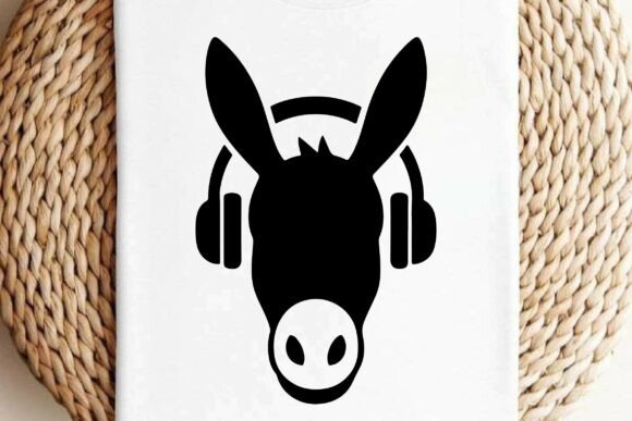 Donkey Head with Headphones SVG Vector