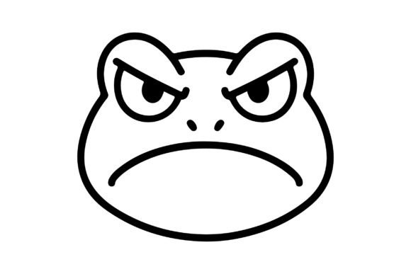 Frog Face SVG Clipart Silhouette Design