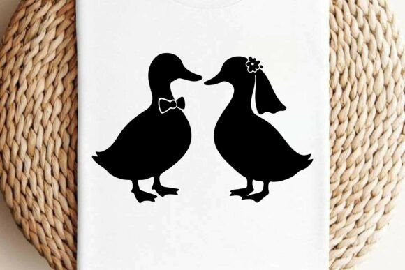 Funny Duck Couple Clipart Vector Design Review