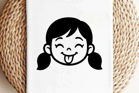 Funny Girl Face Clipart Vector Design Review