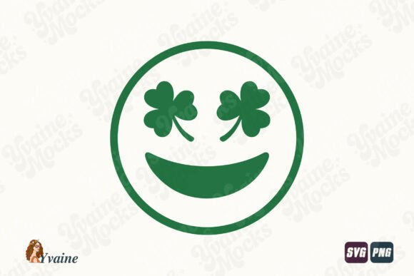 Shamrock Emoji Face St Patrick SVG PNG Review