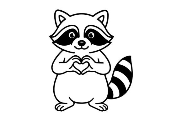 Valentine Raccoon Clipart Vector Design Review